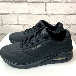 Womens Sketchers Uno Stand On Air Black Sneakers Size 9.5 EUC Black Running Shoe